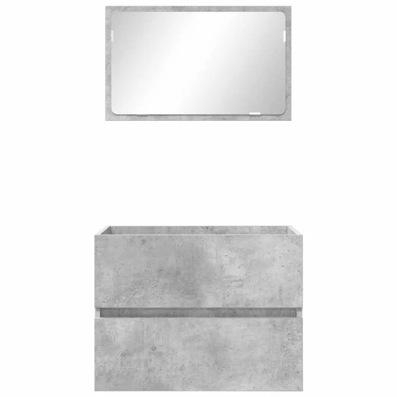 Vonios baldų rinkinys su stalčių Betono pilka 60 x 38,3 x 45 cm
