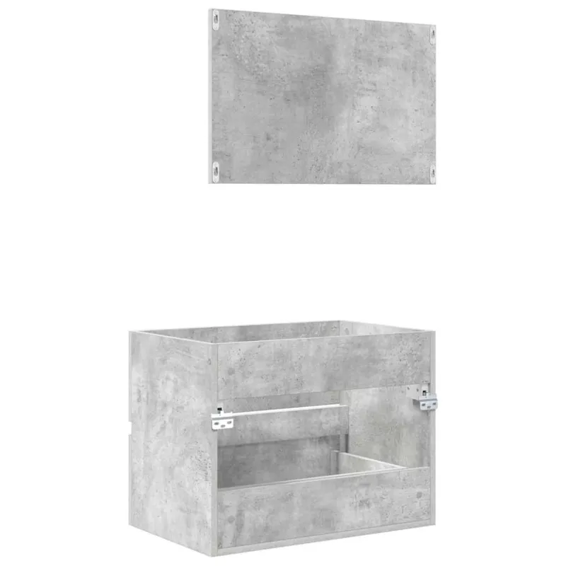 Vonios baldų rinkinys su stalčių Betono pilka 60 x 38,3 x 45 cm