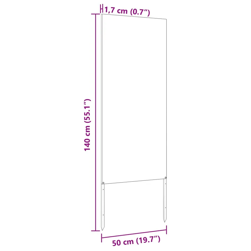 Sodo privatumo ekranas Sidabro 50 x 140 cm Nerūdijantis plienas