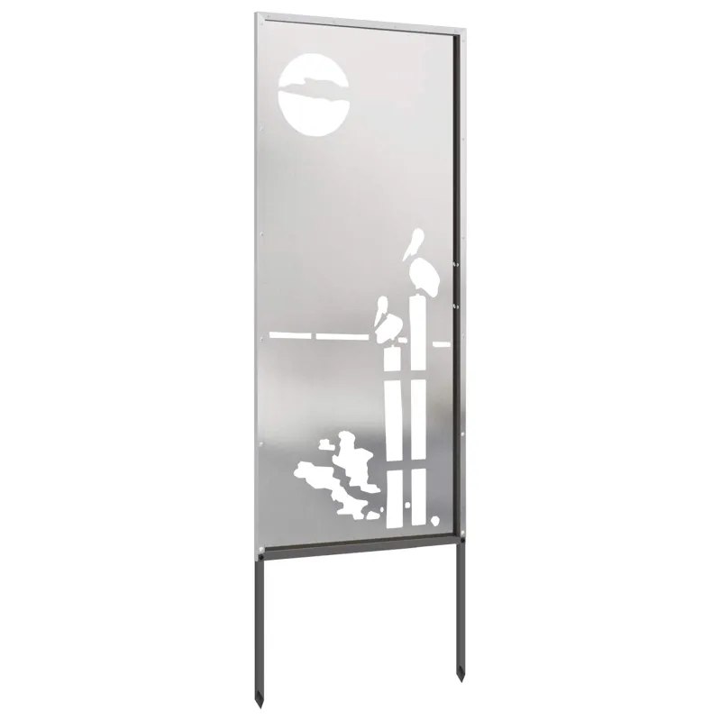 Sodo privatumo ekranas Sidabro 50 x 140 cm Nerūdijantis plienas