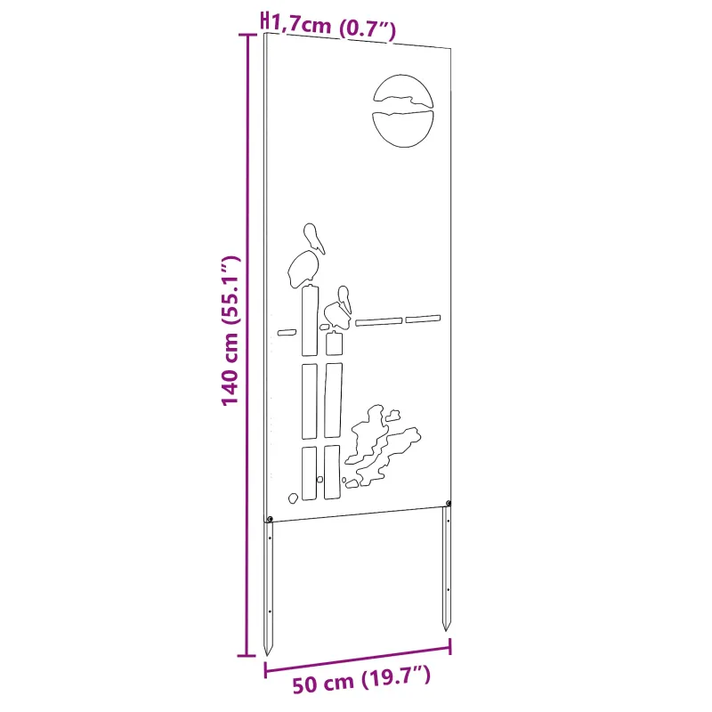 Sodo privatumo ekranas Sidabro 50 x 140 cm Nerūdijantis plienas