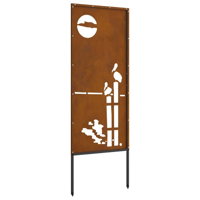 Sodo privatumo ekranas „Fretwork“ Rūdijanti 50 x 140 cm