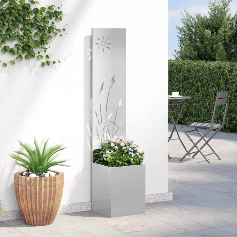 Sodo privatumo ekranas „Fretwork“ Sidabrinė 32 x 150 cm