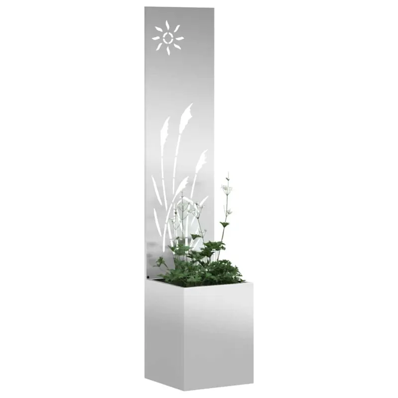 Sodo privatumo ekranas „Fretwork“ Sidabro 32 x 150 cm