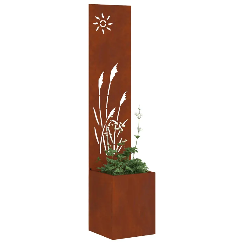 Sodo privatumo ekranas „Fretwork“ Rūdijanti 32 x 140 cm