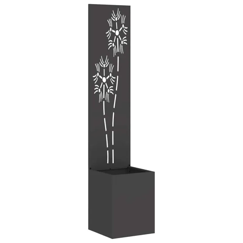 Sodo privatumo ekranas Gėlių Juoda 32 x 150 cm
