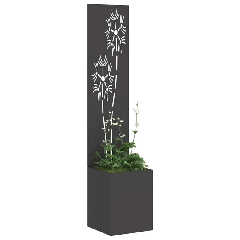 Sodo privatumo ekranas Gėlių Juoda 32 x 150 cm