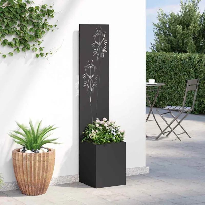 Sodo privatumo ekranas Gėlių Juoda 32 x 150 cm