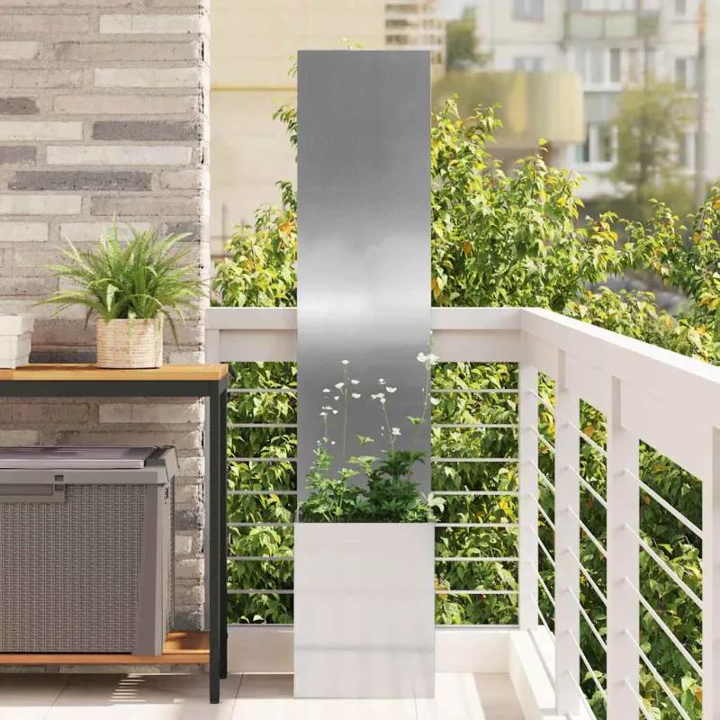 Sodo privatumo ekranas „Fretwork“ Sidabro 32 x 150 cm