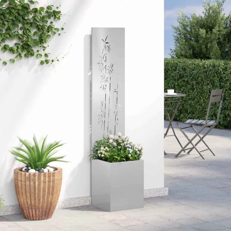 Sodo privatumo ekranas Gėlių Sidabrinė 32 x 140 cm