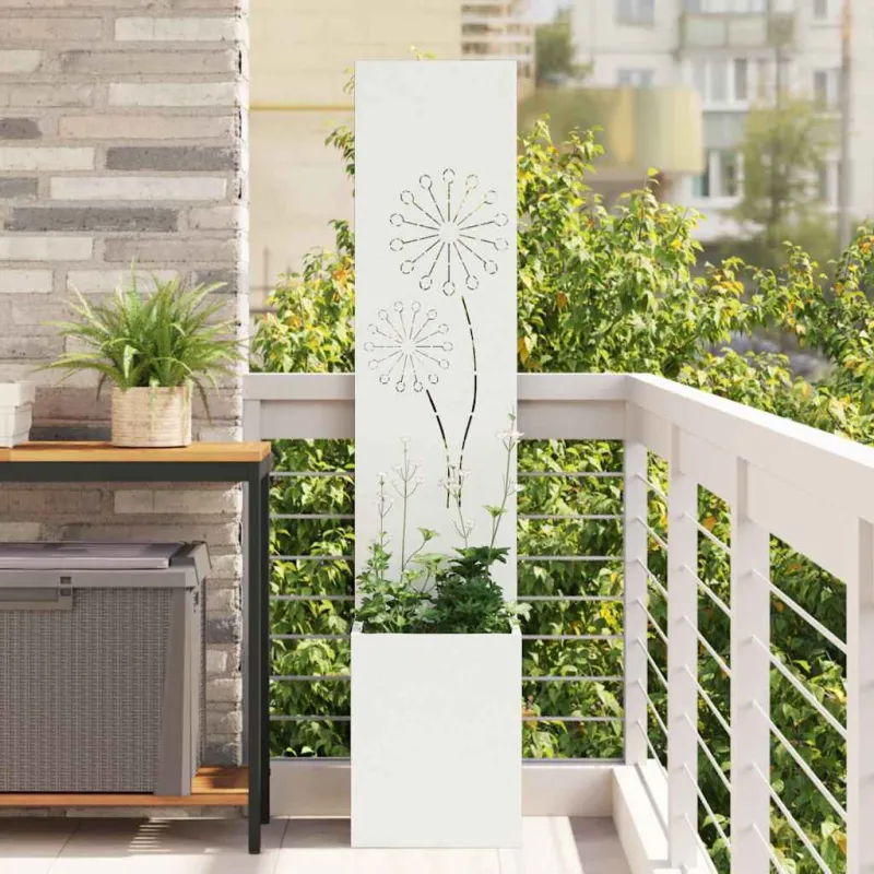Sodo privatumo ekranas „Fretwork“ Balta 32 x 150 cm