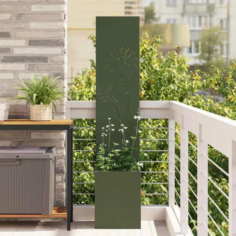 Sodo privatumo ekranas „Fretwork“ Alyvuogių žalia 32 x 150 cm