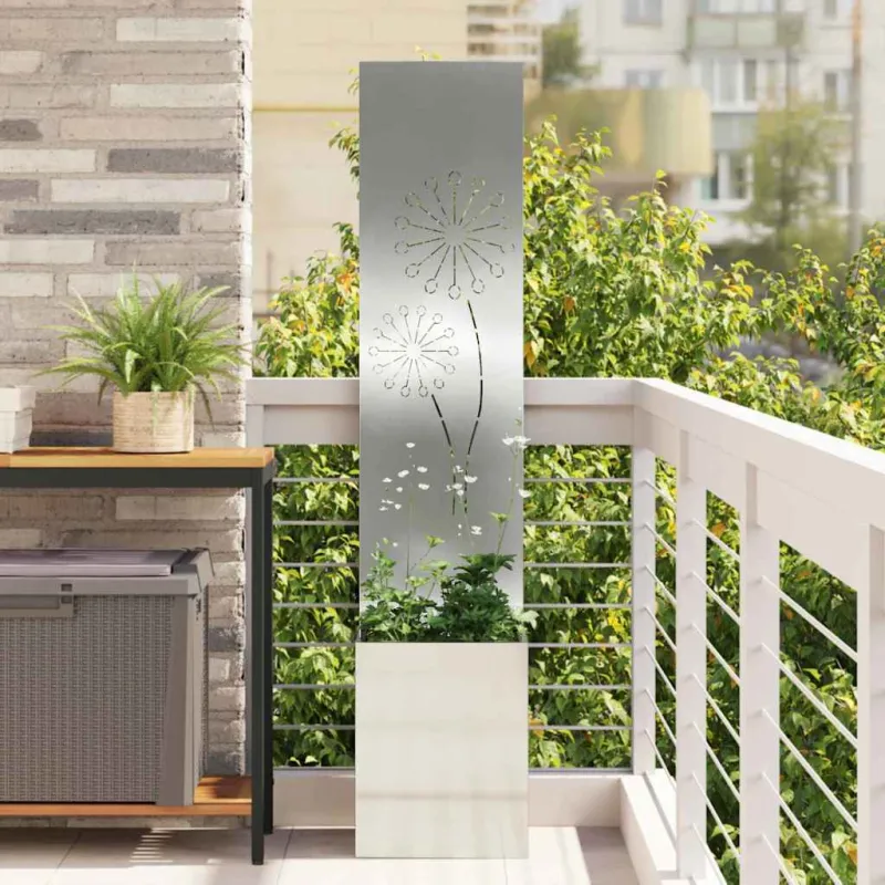 Sodo privatumo ekranas „Fretwork“ Sidabro 32 x 150 cm