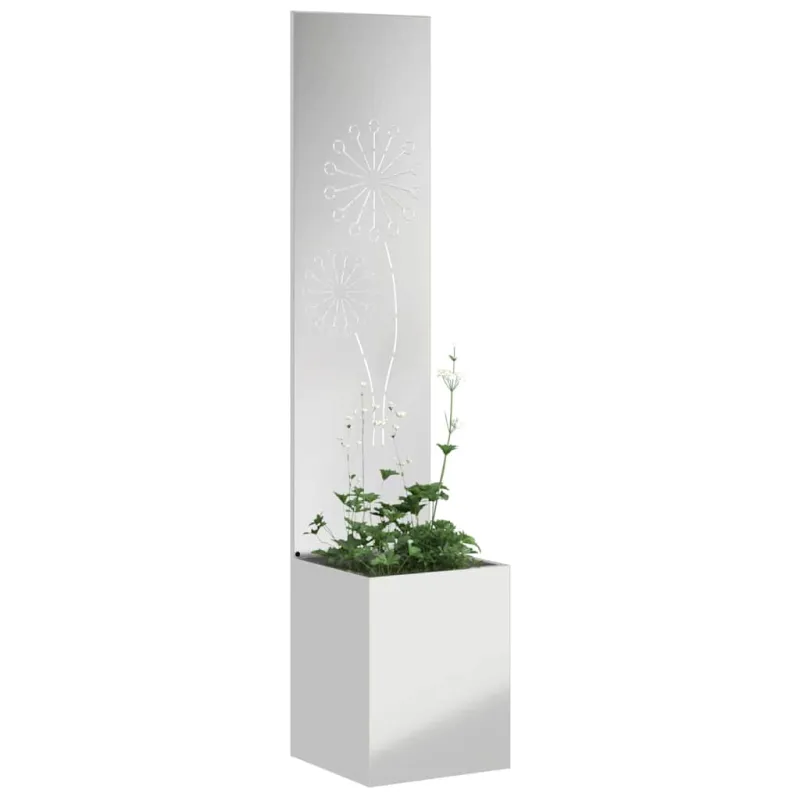 Sodo privatumo ekranas „Fretwork“ Sidabro 32 x 150 cm