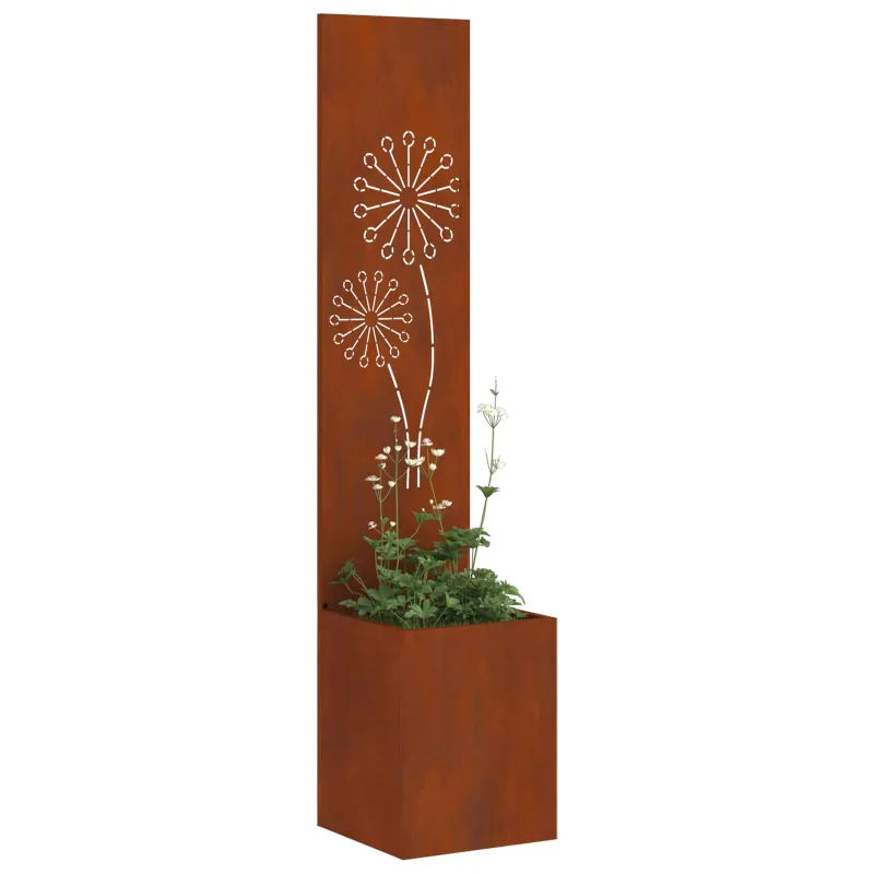 Sodo privatumo ekranas „Fretwork“ Rūdijanti 32 x 32 x 150 cm