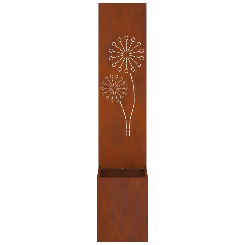 Sodo privatumo ekranas „Fretwork“ Rūdijanti 32 x 32 x 150 cm