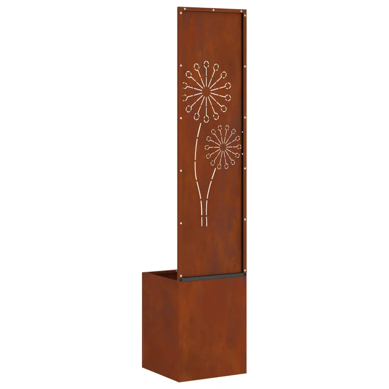 Sodo privatumo ekranas „Fretwork“ Rūdijanti 32 x 32 x 150 cm