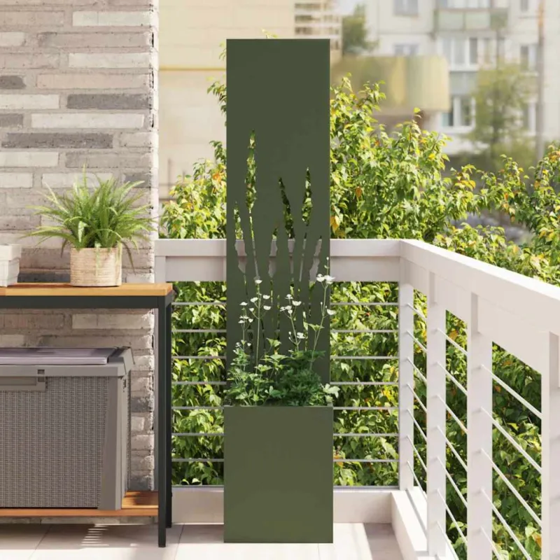 Sodo privatumo ekranas „Fretwork“ Alyvuogių žalia 32 x 150 cm