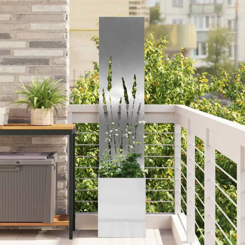 Sodo privatumo ekranas „Fretwork“ Sidabrinė 32 x 150 cm