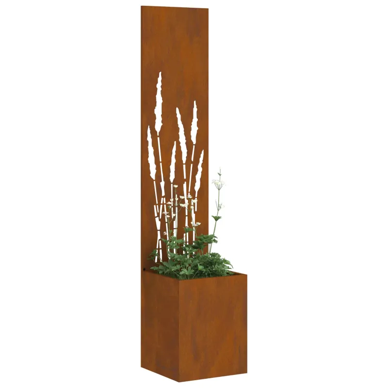 Sodo privatumo ekranas „Fretwork“ Rūdijanti 32 x 150 cm