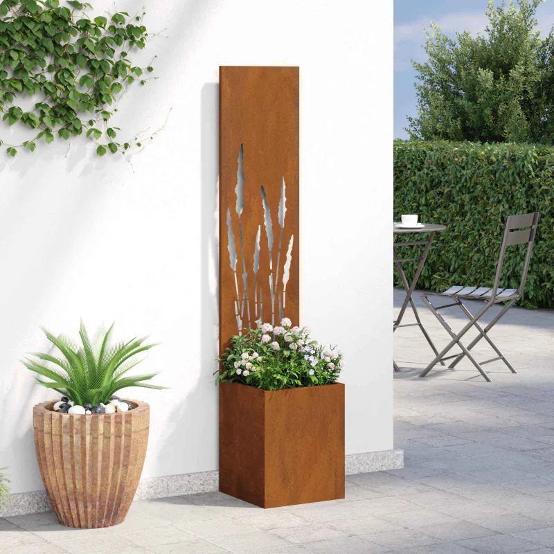 Sodo privatumo ekranas „Fretwork“ Rūdijanti 32 x 150 cm