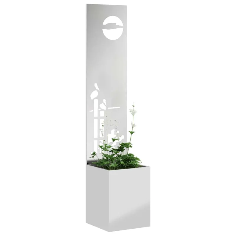 Sodo privatumo ekranas „Fretwork“ Sidabro 32 x 150 cm