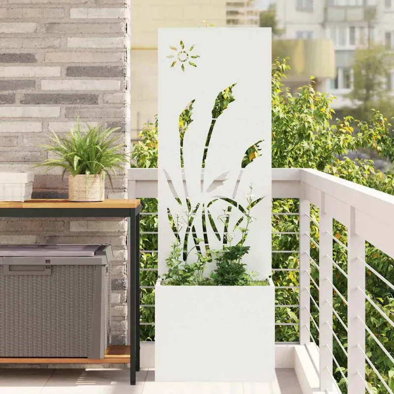 Sodo privatumo ekranas „Fretwork“ Balta 50 x 150 cm