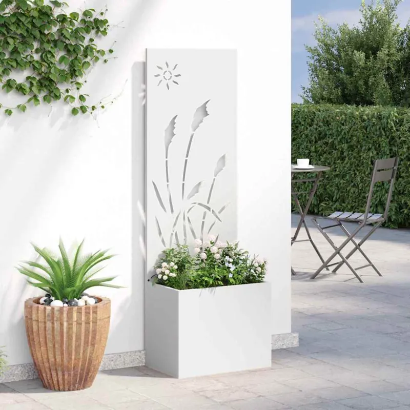 Sodo privatumo ekranas „Fretwork“ Balta 50 x 150 cm
