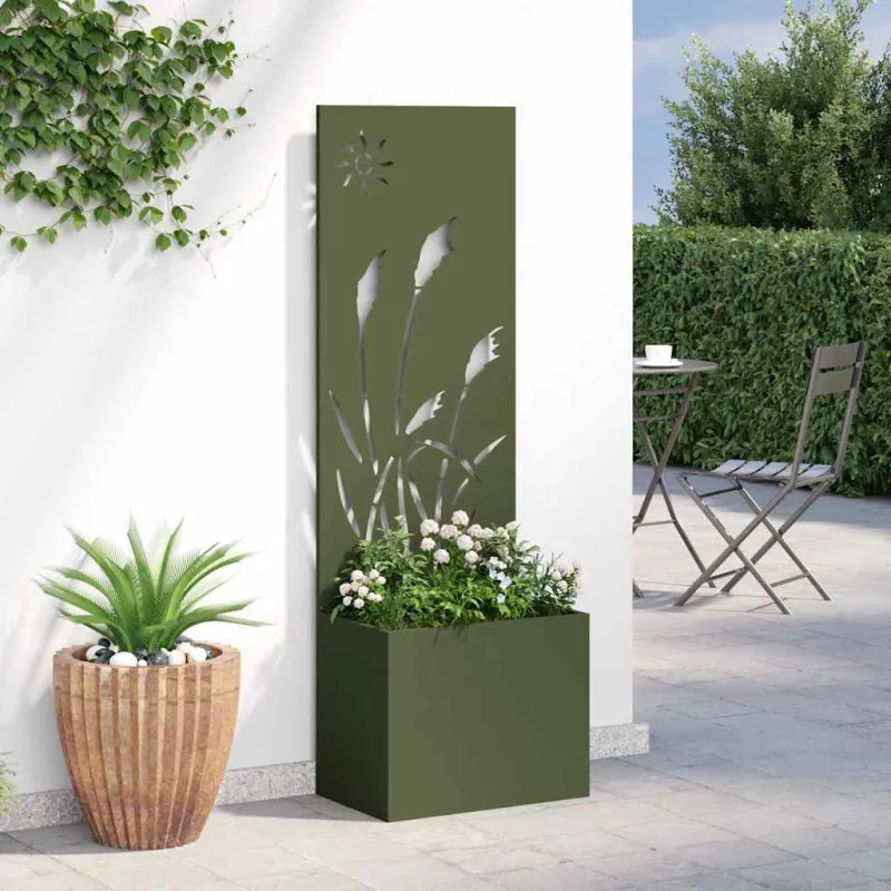 Sodo privatumo ekranas „Fretwork“ Alyvuogių žalia 50 x 140 cm