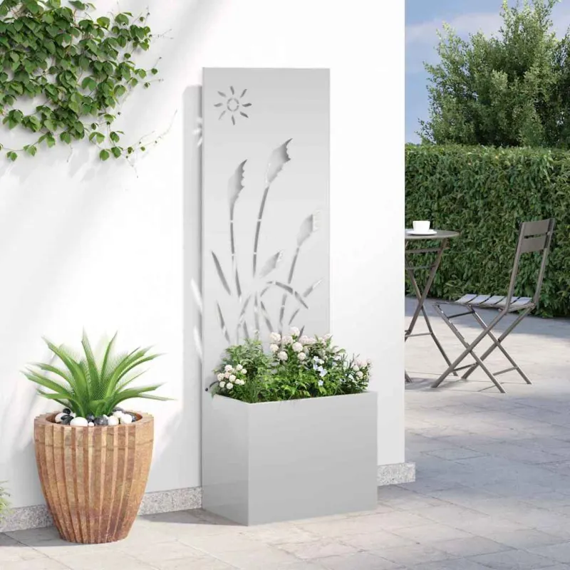 Sodo privatumo ekranas „Fretwork“ Sidabro 50 x 140 cm