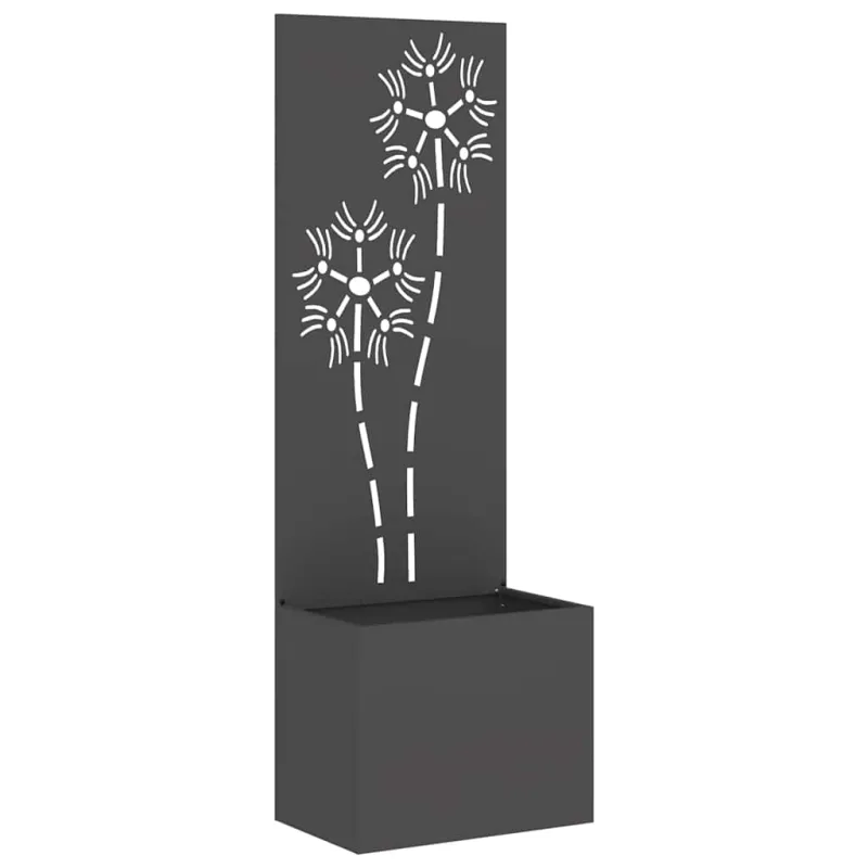 Sodo privatumo ekranas Gėlių Juoda 50 x 32 x 150 cm