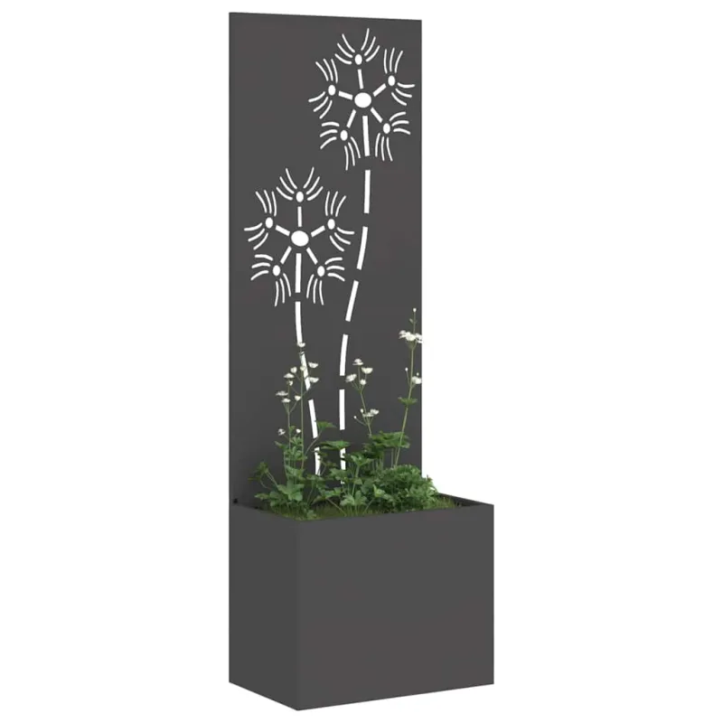 Sodo privatumo ekranas Gėlių Juoda 50 x 32 x 150 cm