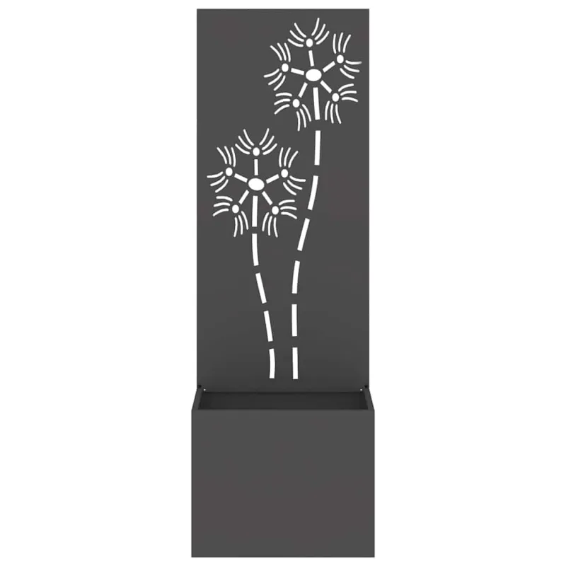 Sodo privatumo ekranas Gėlių Juoda 50 x 32 x 150 cm