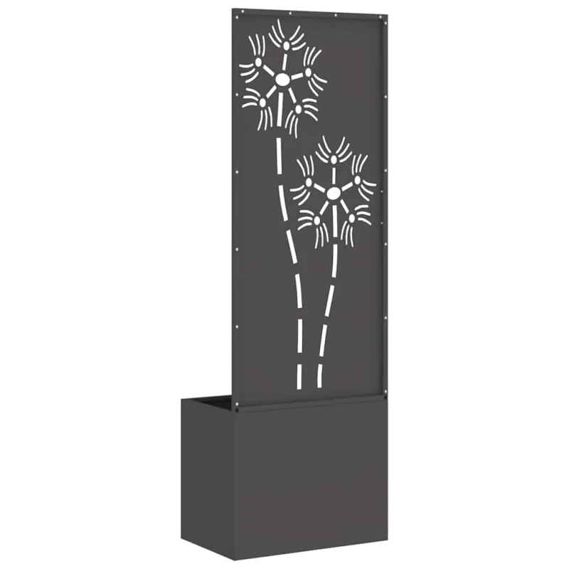 Sodo privatumo ekranas Gėlių Juoda 50 x 32 x 150 cm