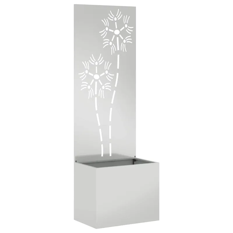Sodo privatumo ekranas Gėlių Sidabro 50 x 150 cm