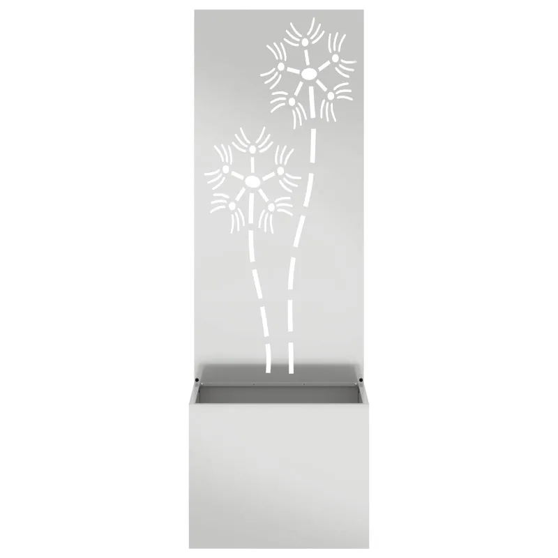 Sodo privatumo ekranas Gėlių Sidabro 50 x 150 cm