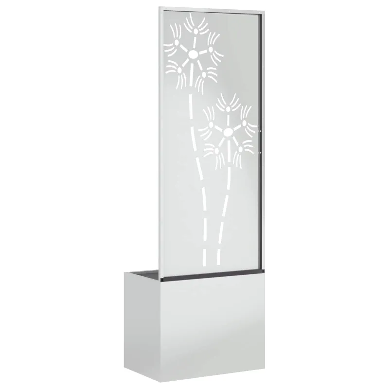 Sodo privatumo ekranas Gėlių Sidabro 50 x 150 cm