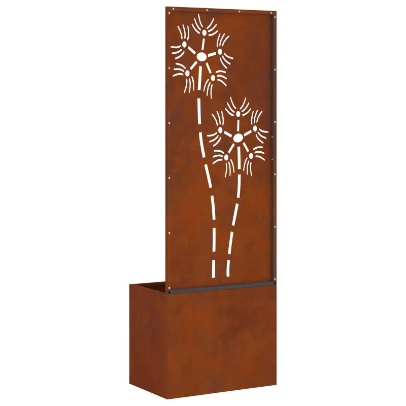 Sodo privatumo ekranas Gėlių Rūdijanti 50 x 32 x 150 cm