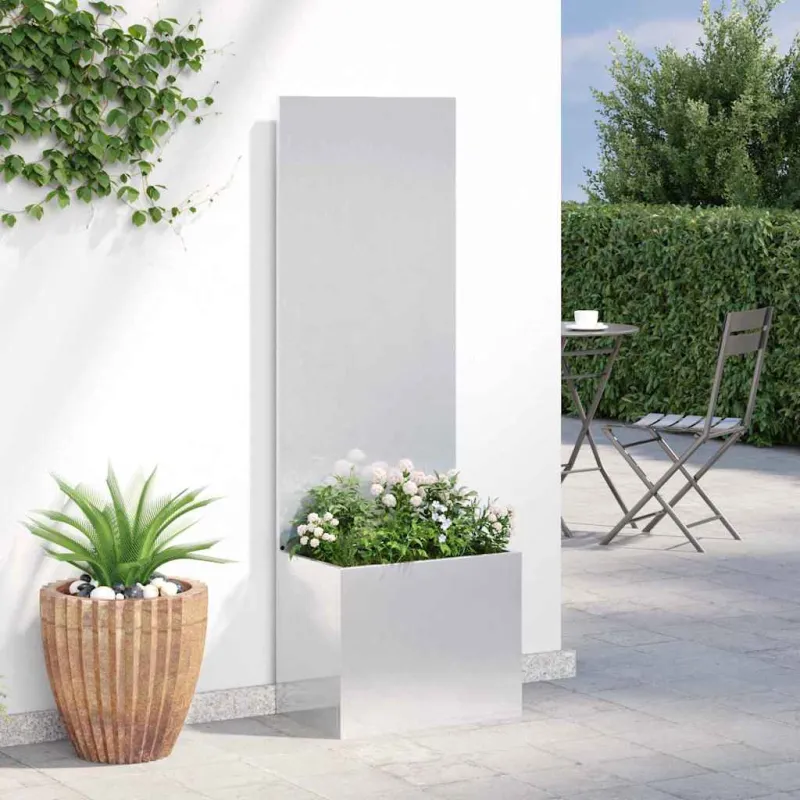 Sodo privatumo ekranas „Fretwork“ Sidabrinė 50 x 32 x 150 cm