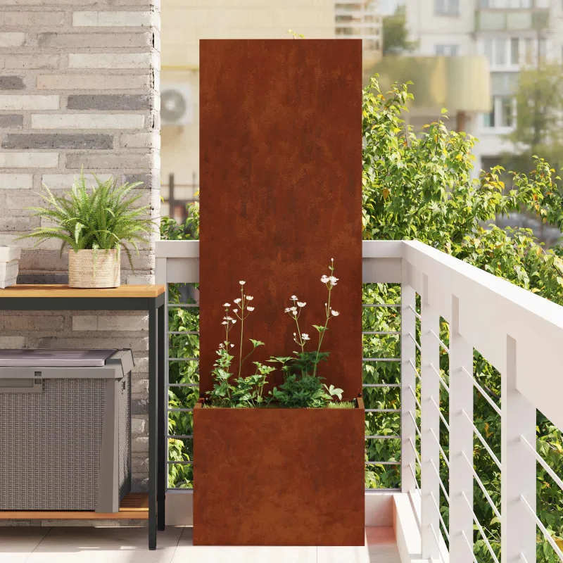 Sodo privatumo ekranas „Fretwork“ Rūdijanti 50 x 32 x 150 cm