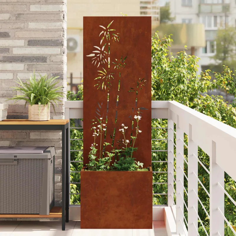 Sodo privatumo ekranas Gėlių Rūdijanti 50 x 150 cm