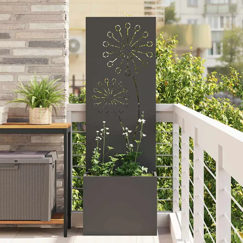 Sodo privatumo ekranas „Fretwork“ Juoda 50 x 150 cm