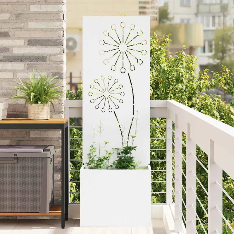 Sodo privatumo ekranas „Fretwork“ Balta 50 x 150 cm