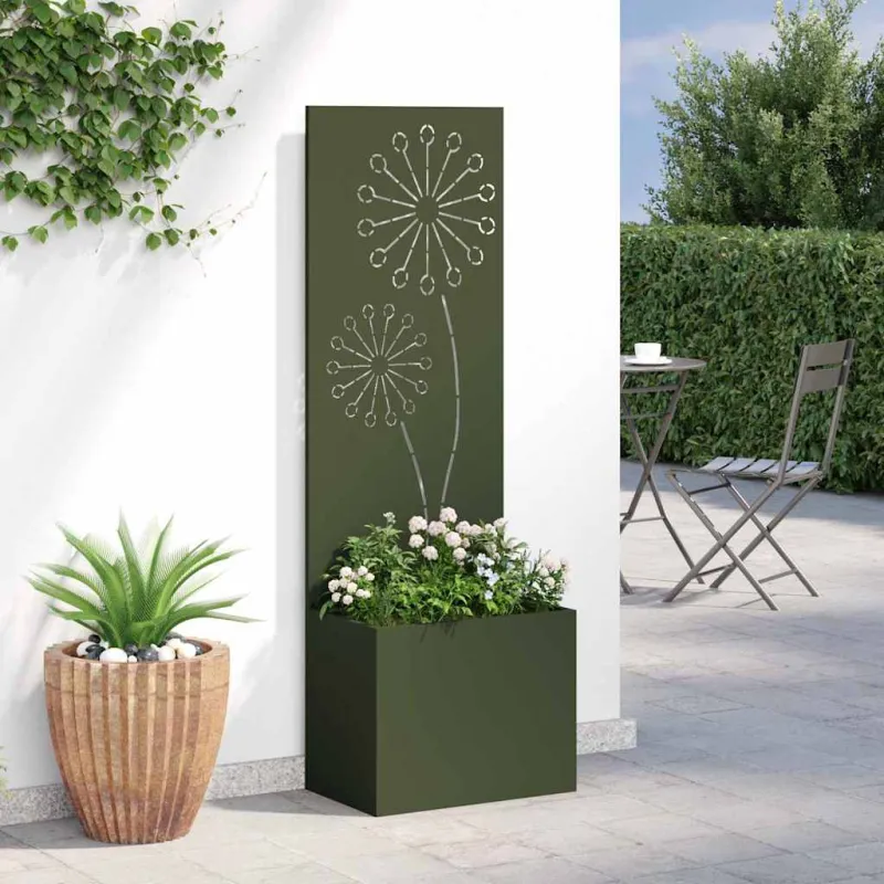 Sodo privatumo ekranas „Fretwork“ Alyvuogių žalia 50 x 150 cm