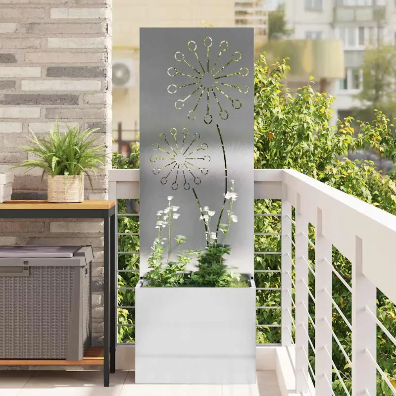 Sodo privatumo ekranas „Fretwork“ Sidabrinė 50 x 150 cm