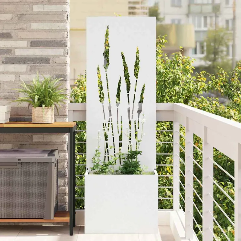 Sodo privatumo ekranas „Fretwork“ Balta 50 x 150 cm