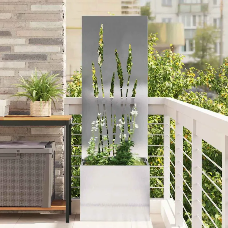 Sodo privatumo ekranas „Fretwork“ Sidabrinė 50 x 150 cm
