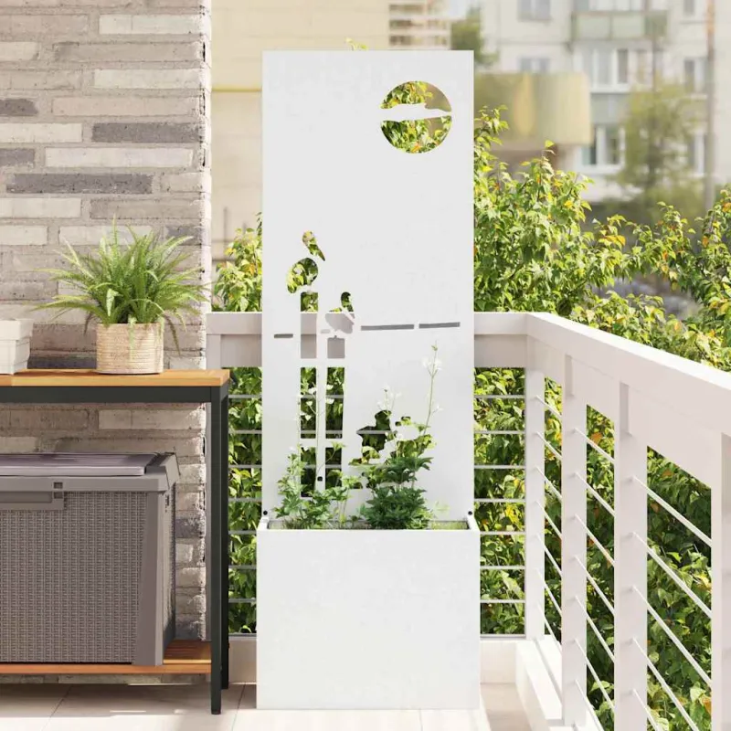 Sodo privatumo ekranas „Fretwork“ Balta 50 x 150 cm