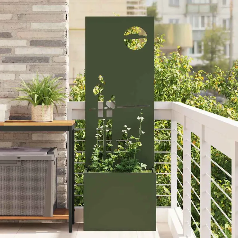 Sodo privatumo ekranas „Fretwork“ Alyvuogių žalia 50 x 150 cm