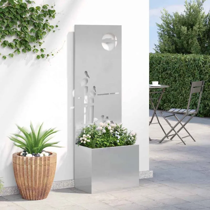 Sodo privatumo ekranas „Fretwork“ Sidabrinė 50 x 150 cm